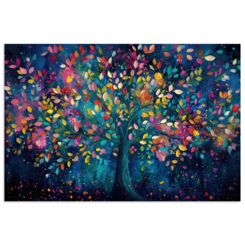 Kleurrijk - Boom - Magisch - Abstract poster papier klein -3d