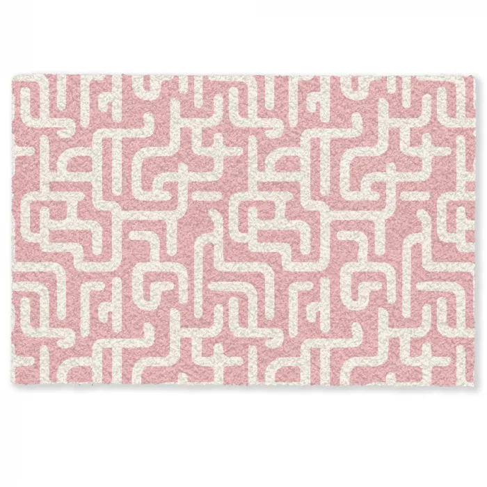 Doolhofpatroon - Roze - Wit - Abstract Deurmat klein 898 -zkaufland3d