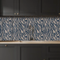 Zebra - Patroon - Blauw - Beige keuken achterwand 2 middel 871 -sfeer1