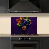 Vrouw - Paars - Druiven keuken achterwand spatscherm klein -sfeer1