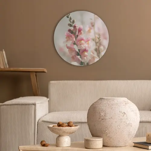 Bloem - Leeuwenbek - Roze - Stengel Akoestische PET Vilt - Rond klein -sfeer1