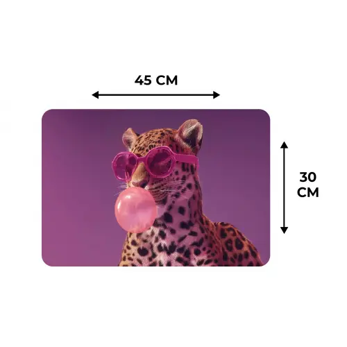 Panter - Zonnebril - Kauwgombel - Roze Placemat vinyl groot -specs