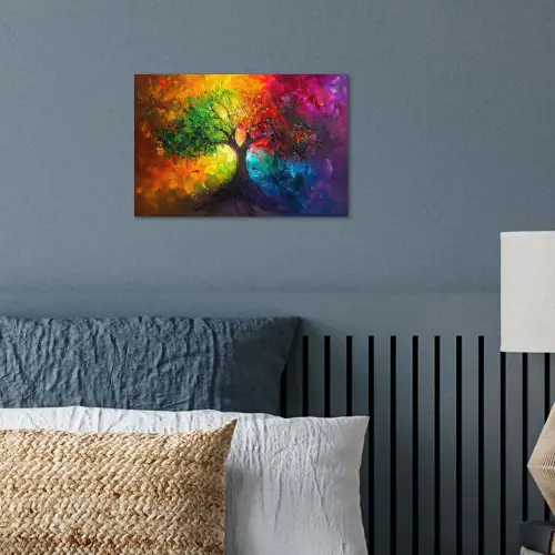 Boom - Kleurrijk - Modern - Abstract poster papier klein -sfeer2