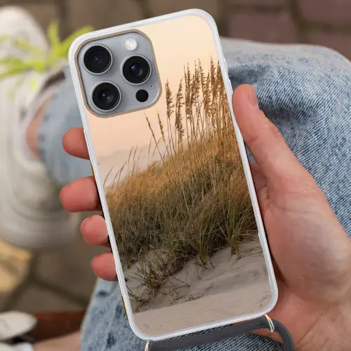 Duinlandschap - Zonsondergang - Strand Hoesje iPhone 16 Pro Max met koord klein -sfeer3