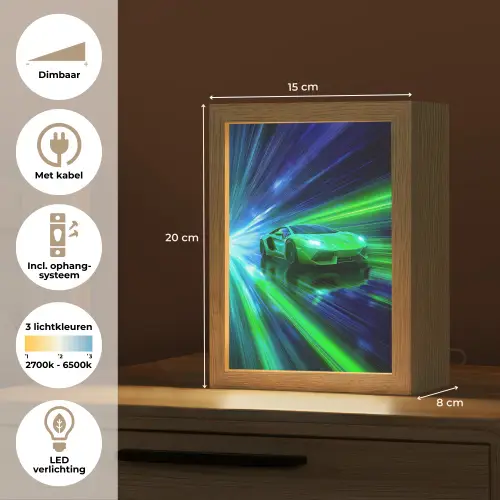 Snelheid - Licht - Sportwagen - Groen Light Box met kabel klein -USP_NL