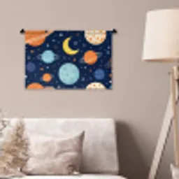 Ruimte - Planeten - Kleurrijk Wandkleed katoen klein -sfeer4