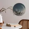 Maan - Kat - Astronaut - Ruimte Akoestische PET Vilt - Rond klein -sfeer3