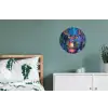 Rendier - Krans - Sprookjesachtig - Blauw Wandcirkel aluminium klein -slaapkamer
