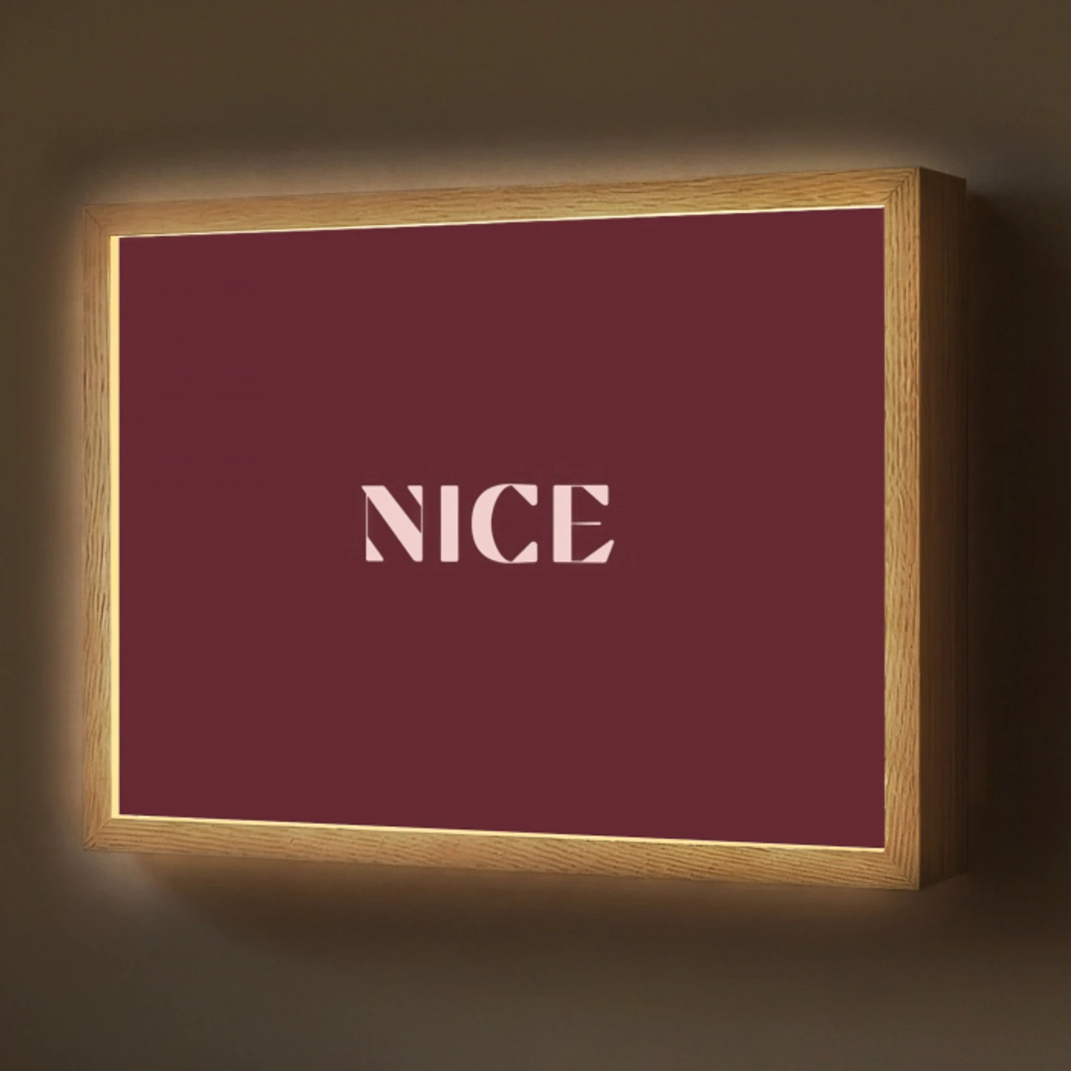 Nice - Bordeaux - Roze Light Box met batterij (Wandlamp) middel -z3d_website