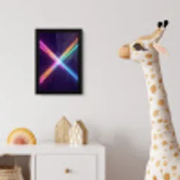 Kruisen - Lasterstralen - Neon fotolijst zwart zonder passe partout klein -usfeer4_kinderkamer