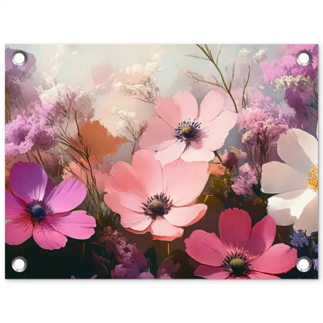 Bloemen - Kleurrijk - Bloei tuinposter los doek klein -3d