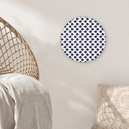 Oceaan - Vis - Blauw - Wit Wandcirkel plexiglas klein 852 -sfeer5