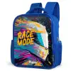 Racehelm - Verfspatten - Penseelstreken - Race mode Kinderrugzak - Blauw middel -schuin