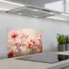 Bloemen - Watercolor - Roze - Abstract - Kunst keuken achterwand spatscherm klein -3d_schuin