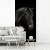 Paard - Dieren - Zwart - Portret fotobehang vinyl groot -woonkamer