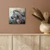 Zebra - Wilde dieren - Vlinder - Bloemen aluminium wit klein -sfeer4