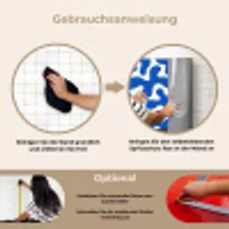 Vormen - Abstract - Blauw - Golven keuken achterwand spatscherm klein -gebruiksaanwijzing_DE