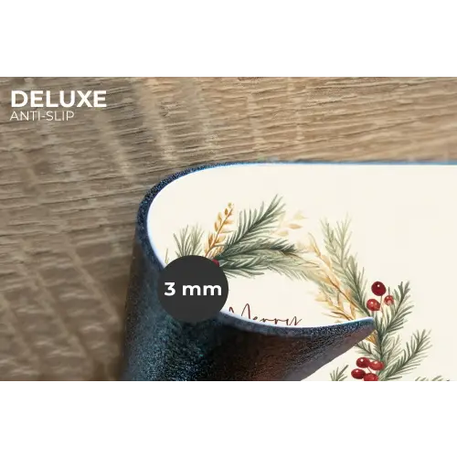 Kerstkrans - Kerst - Goud - Beige Placemat vinyl groot -closeup
