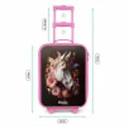 Wit paardenhoofd tussen kleurrijke bloemenkrans Kinderkoffer - Roze klein -productfoto_formaten