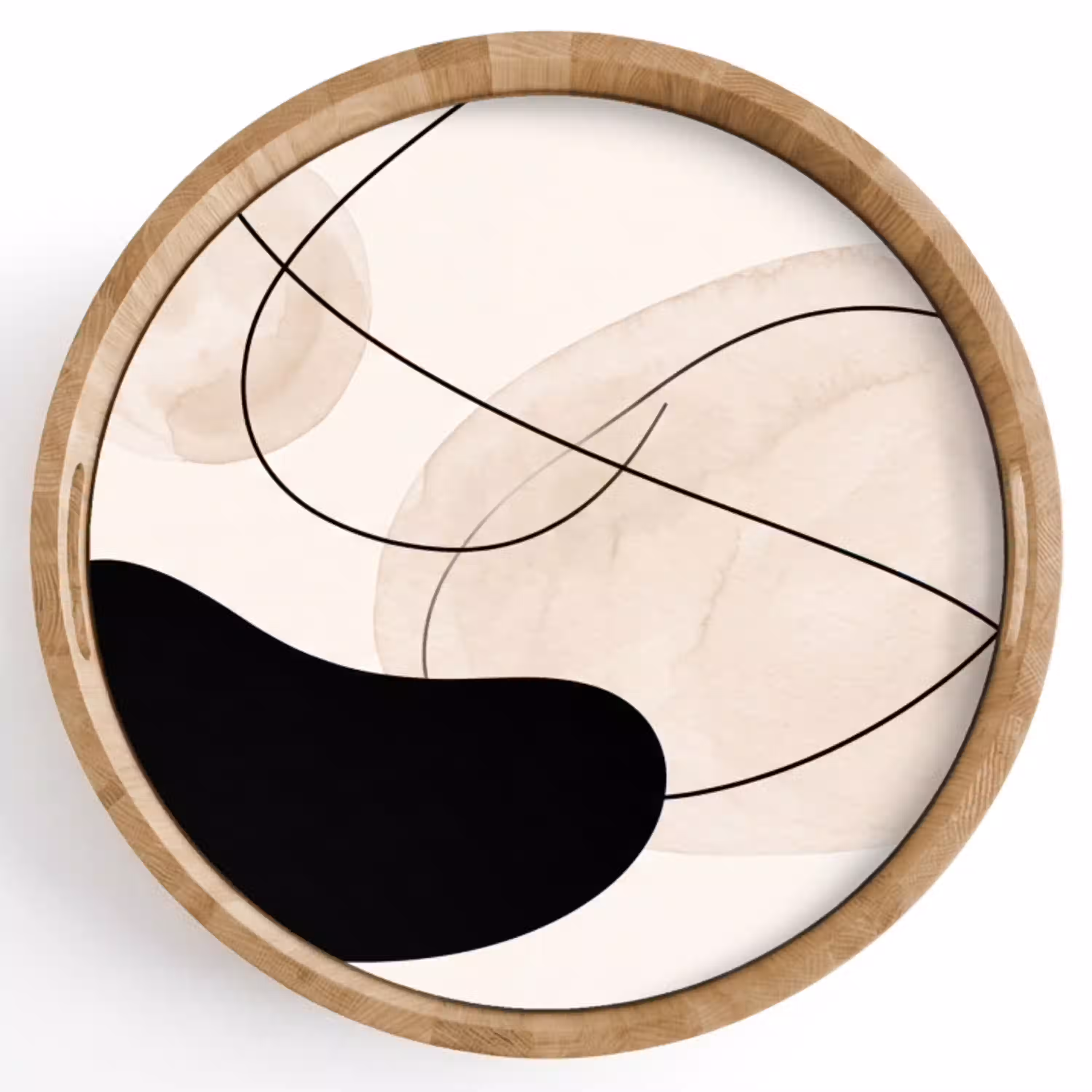 Abstract - Vormen - Kunst Dienblad Rond middel -z3d_shopping