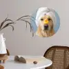 Hond - Badeend - Geel Wandcirkel behangsticker klein -sfeer3