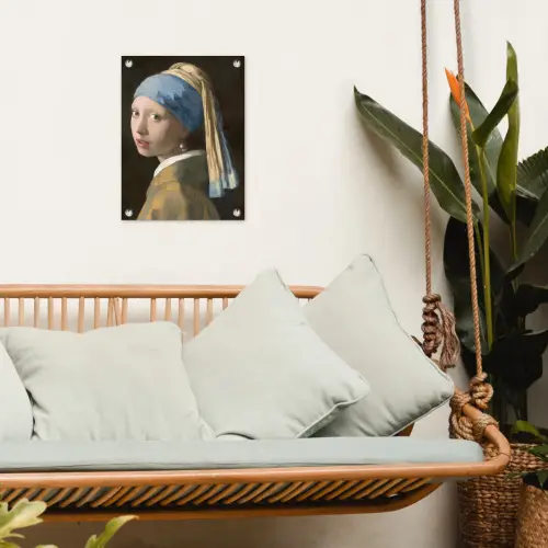 Meisje met de Parel - Schilderij van Johannes Vermeer tuinposter los doek klein -sfeer7