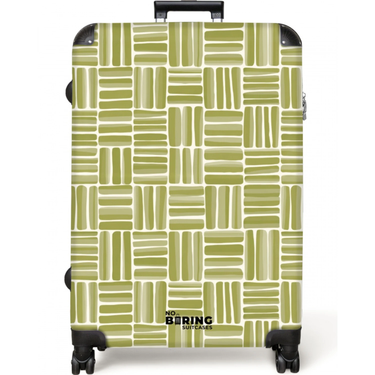 Vlecht - Patroon - Groen NBS - Large koffer - Volwassenen Unisex groot -zzzzzzzzkaufland2