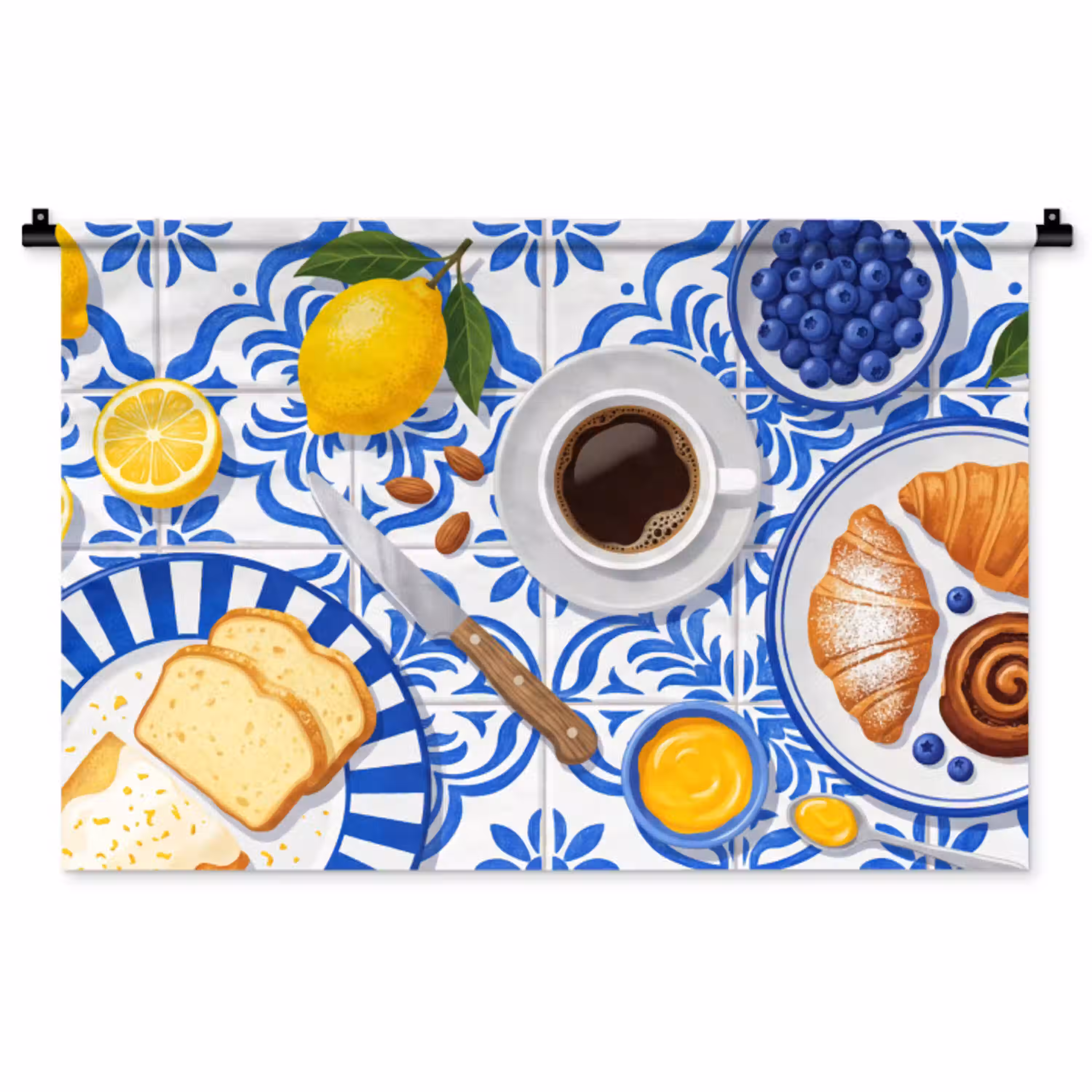 Ontbijt - Gebak - Eten Wandkleed katoen middel -zz3d