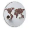 Wereldkaart - Koffiebonen - Suikerklontjes Akoestische PET Vilt - Rond klein -3d