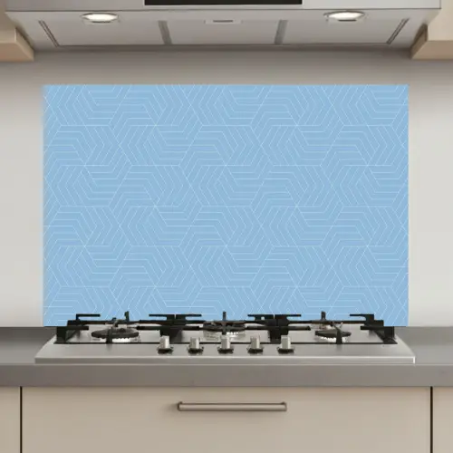 Blauw - Wit - Lijnen - Patroon keuken achterwand spatscherm klein 900 -3d_website