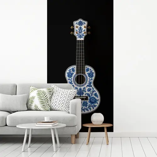 Ukelele - Delfts - Blauw - Muziek fotobehang vinyl groot -woonkamer