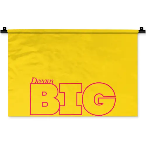Dream big - Geel - Grafisch Wandkleed katoen klein -zz3d