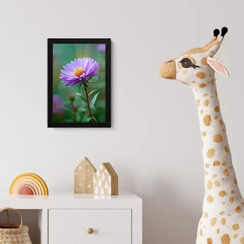 Aster - Paars - Bloem - Blaadjes fotolijst zwart zonder passe partout klein -usfeer4_kinderkamer