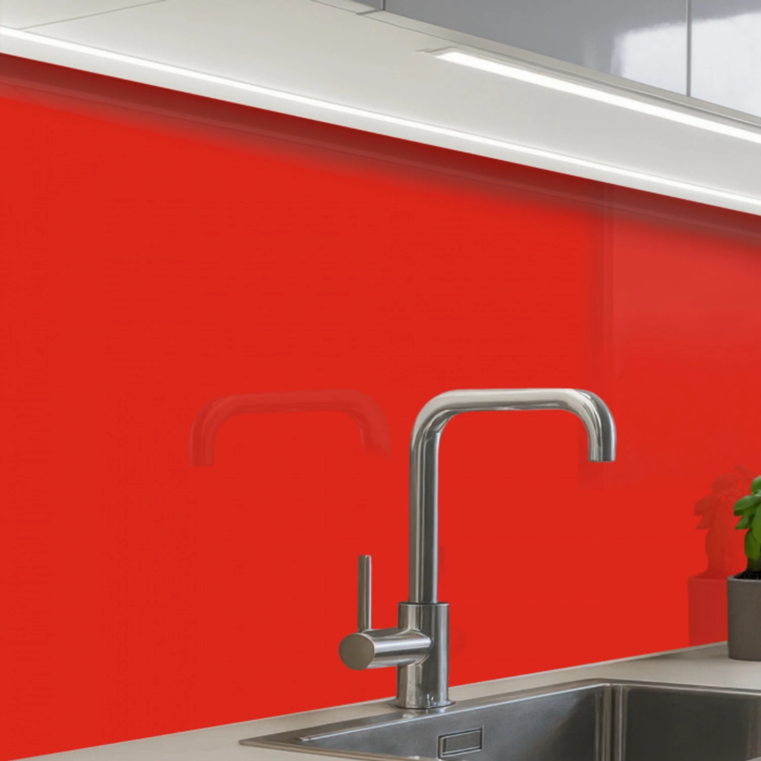 Rood - Kleur - Effen keuken achterwand 2 middel 865 -zzzz3d_schuin