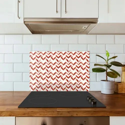 Strepen - Rood - Wit - Patroon keuken achterwand spatscherm klein 900 -sfeer2