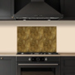 Organisch - Lijnen - Goud keuken achterwand spatscherm klein 900 -sfeer1