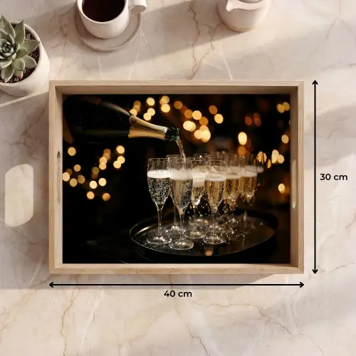 Lichtjes - Champagne - Dienblad - Glazen Dienblad Rechthoek middel -USP_Formaat