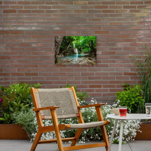 Jungle - Waterval - Planten - Water - Natuur Tuinposter op houten frame 2 cm dik klein -sfeer3