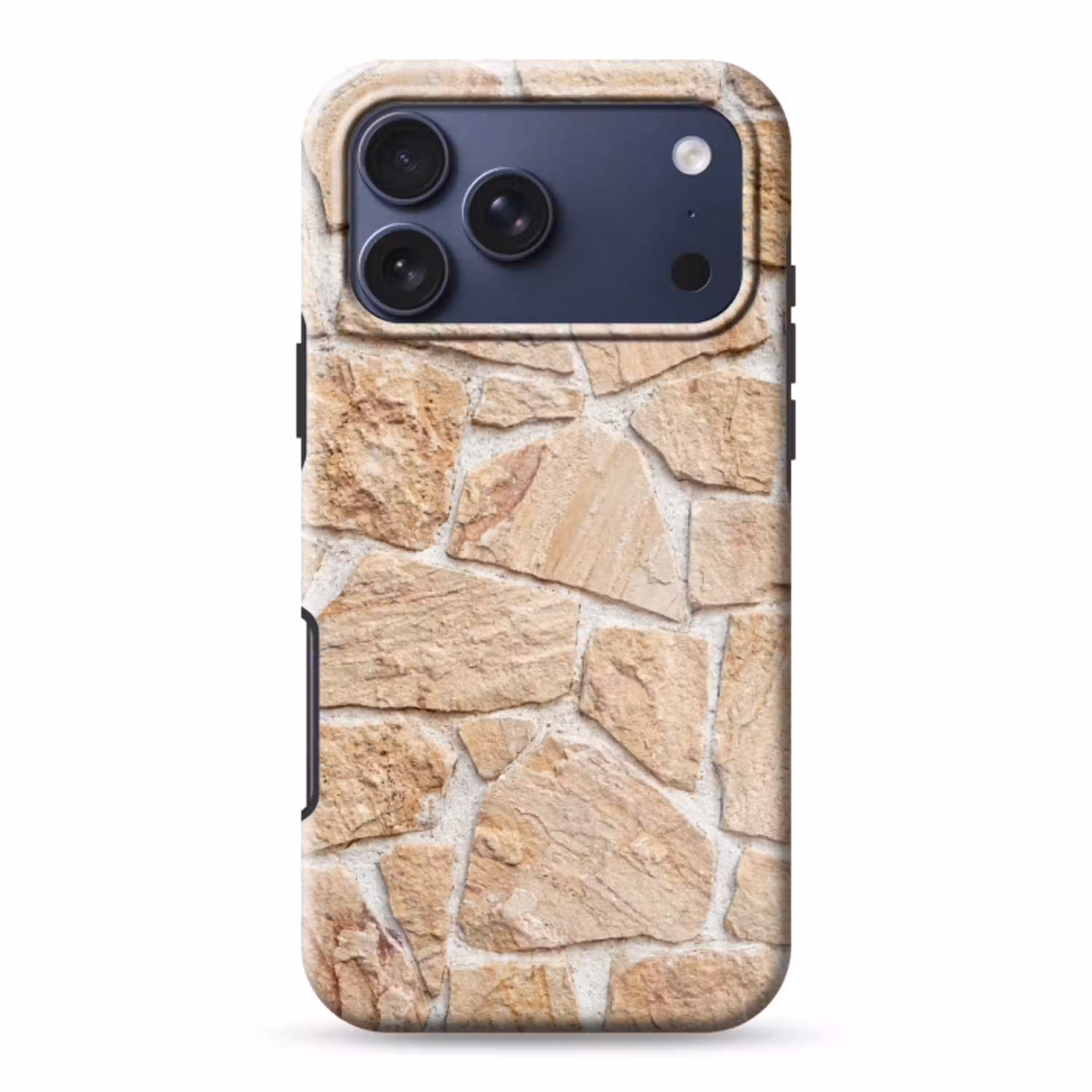 Muur - Steen - Patroon - Rustiek - Beige Toughcase MagSafe Apple iPhone 17 Pro Max klein -3d