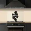 Strepen - Zwart - Abstract keuken achterwand spatscherm klein -sfeer1