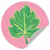 Blad - Groen - Illustratie - Minimalistisch Wandcirkel behangsticker klein -3d