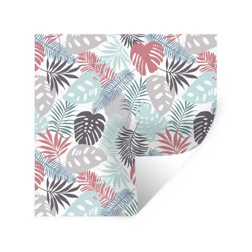 Monstera - Pastel - Bladeren - Tropical Muursticker klein -3d