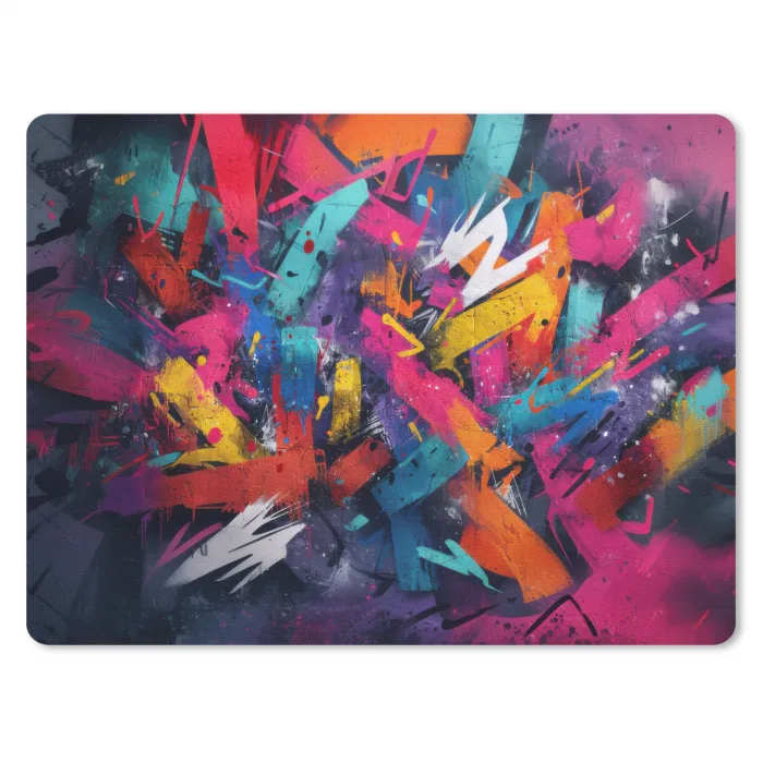 Abstract - Explosie - Neonkleuren muismat rubber klein -3d
