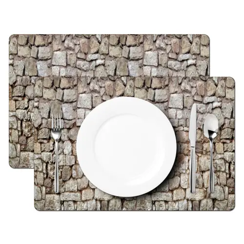 Ruw - Stenen - Muur - Natuurstenen Placemat vinyl groot 368 -zzsfeer2_Kitchenyeah-website