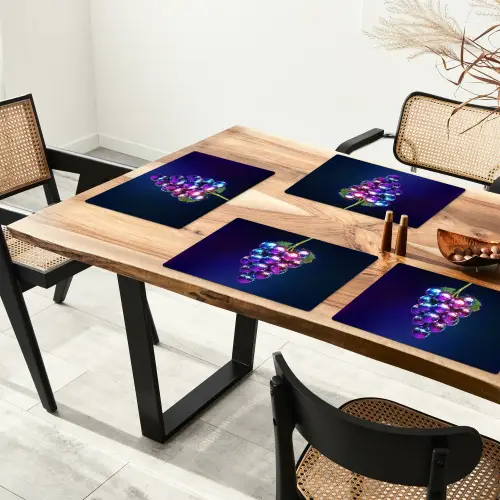 Paars - Disco - Feest - Druif Placemat vinyl groot -zzsfeer4_Kitchenyeah-website