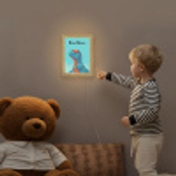 Dino - Blauw - Zonnebril - Wolken Light Box met kabel (Kinderlampje) klein -sfeer4a_kind