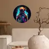 Astronaut - Neon - Gaming - Ruimte Wandcirkel behangsticker klein -sfeer1