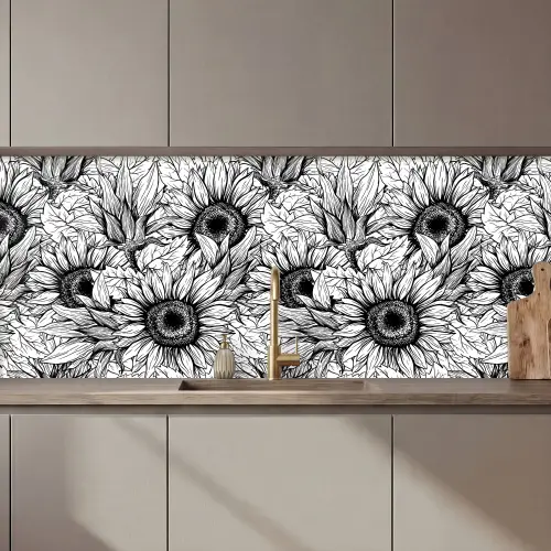 Bloemen - Zonnebloem - Patroon keuken achterwand 2 middel 871 zz_3dshopping