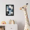 Patroon - Blauw - Vierkanten fotolijst zwart zonder passe partout klein -usfeer4_kinderkamer
