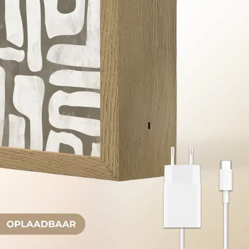 Donker - Wit - Abstract Light Box met batterij (Wandlamp) middel 907 -USP_websiteoplaadbaarNL